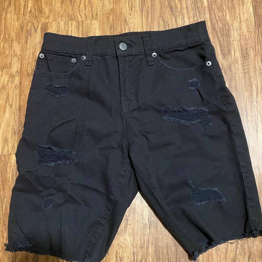 Black Denim Shorts